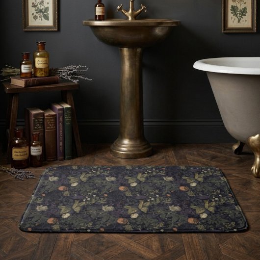 Vintage Donkere Stemming Bloem William Morris Badmat