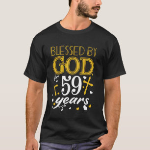 Vintage door God gezegend voor 59 jaar Gelukkige 5 T-shirt