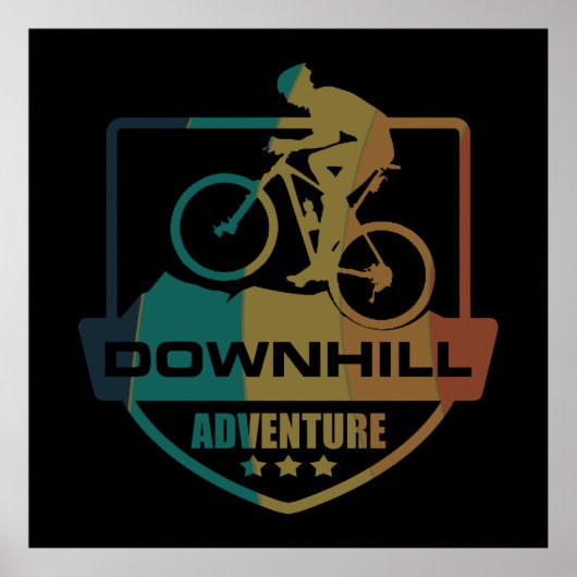 vintage downhill mountainbiken poster (Voorkant)