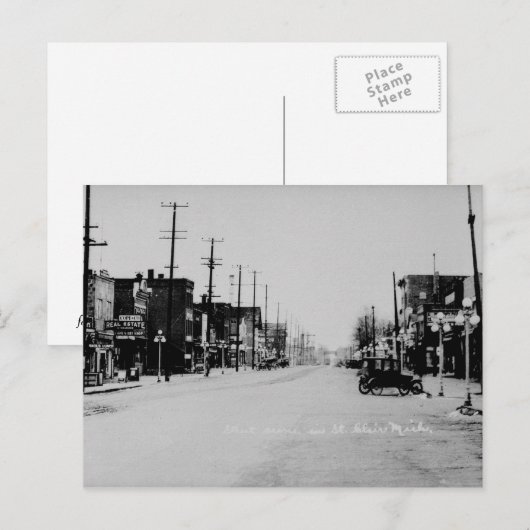Vintage Downtown St. Clair, Michigan Briefkaart (Voorkant / Achterkant)