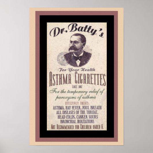 Vintage Dr. Batty's Poster Cigarette Ad (Voorkant)