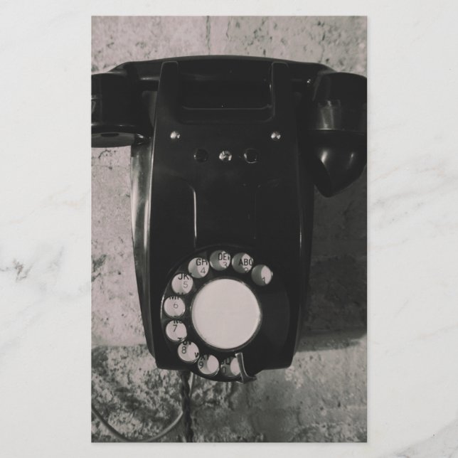 Vintage draaischijftelefoon fotoprint. (Voorkant)