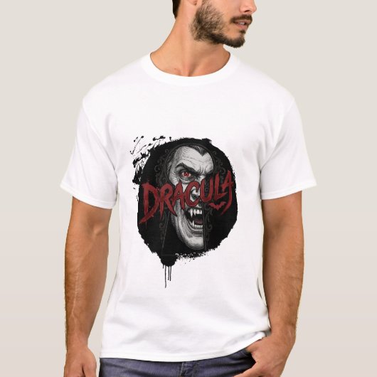 Vintage Dracula Gothic Vampire T-shirt (Voorkant)