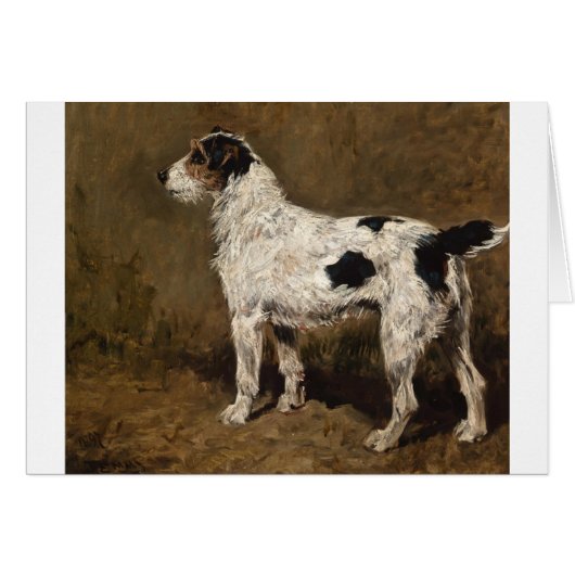 Vintage - dragerhaastige fox terrier Dog, (Voorkant Horizontaal)