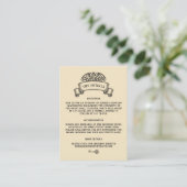 Vintage Dragon Emblem Wedding Details Informatiekaartje (Staand voorkant)