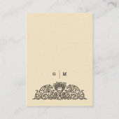 Vintage Dragon Emblem Wedding Details Informatiekaartje (Achterkant)