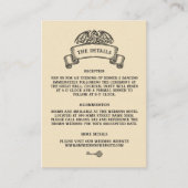 Vintage Dragon Emblem Wedding Details Informatiekaartje (Voorkant)