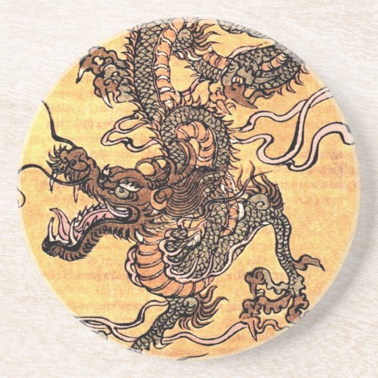 Vintage dragon Tapestry Sandstone Onderzetter (Voorkant)