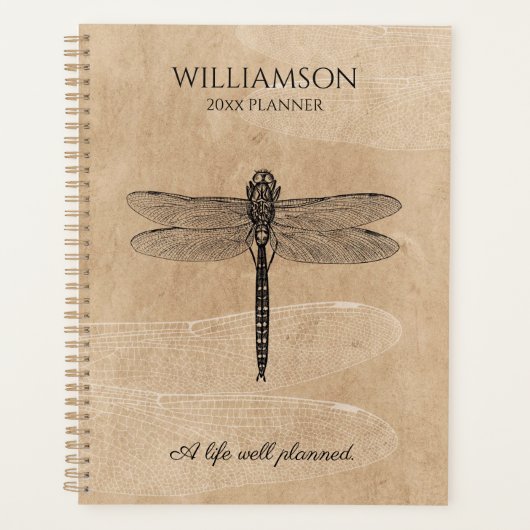 Vintage Dragonfly Planner (Voorkant)