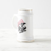 Vintage Drakenrijder Pin-Up Bierpul (Voorkant links)
