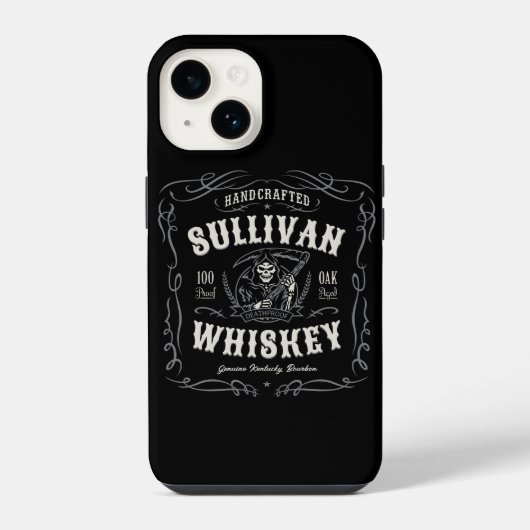 Vintage drank ADD NAAM Oude Grim Reaper Whiskey iPhone Hoesje (Achterkant)