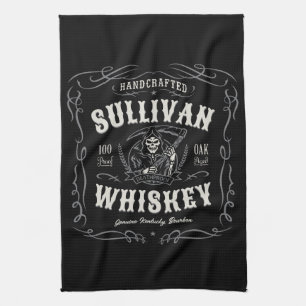 Vintage drank ADD NAAM Oude Grim Reaper Whiskey  Theedoek