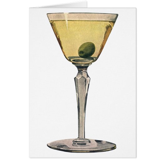 Vintage Dranken Drankjes, Martini Olijf Cocktail (Voorkant)