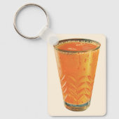 Vintage drankjes, glas sinaasappelsap ontbijt sleutelhanger (Voorkant)