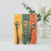 Vintage Drei Giraffen auf Briefkaart (Staand voorkant)