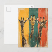 Vintage Drei Giraffen auf Briefkaart (Voorkant / Achterkant)