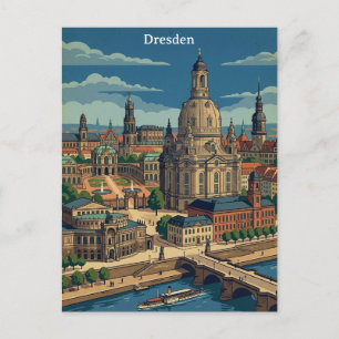 Vintage Dresden Duitsland Reis Kunst Briefkaart
