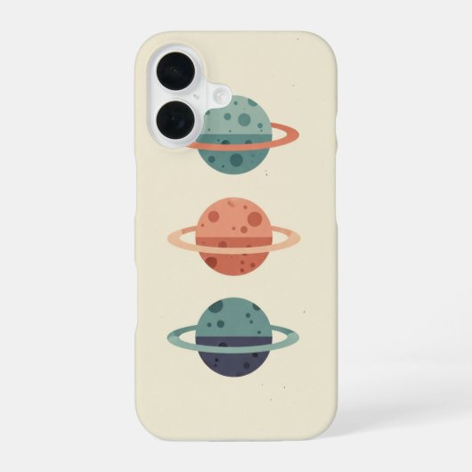 Vintage Drie Geringde Manen iPhone 16 Hoesje (Achterkant)
