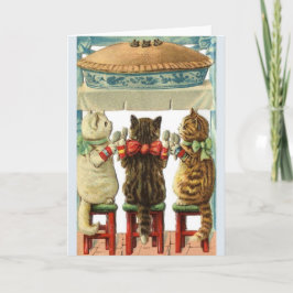 Vintage Drie Kleine Kittens Muispastei Note Kaart