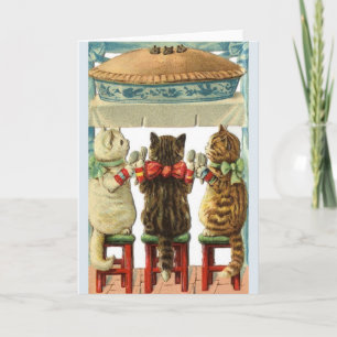 Vintage Drie Kleine Kittens Muispastei Note Kaart
