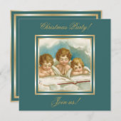 Vintage drie schattige bidenengelen kaart (Voorkant / Achterkant)