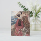 Vintage - Drie vrouwen die op Zee letten, Briefkaart (Staand voorkant)