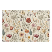 Vintage Dried Wildflower Burgundy Pink Yellow Kussensloop (Achterkant)