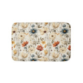 Vintage Dried Wildflower Navy Terracotta Badmat (Voorkant)