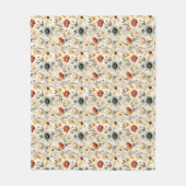 Vintage Dried Wildflower Navy Terracotta Fleece Deken (Voorkant)