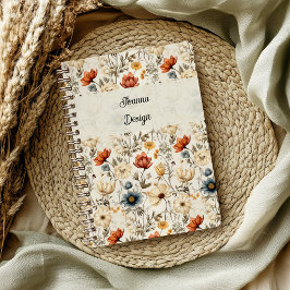 Vintage Dried Wildflower Navy Terracotta Notitieboek