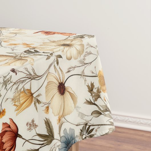 Vintage Dried Wildflower Navy Terracotta Tafelkleed (Voorbeeld)