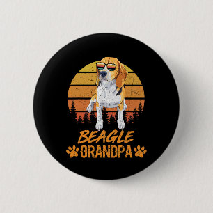 Vintage driekleurige Beagle-hond opa poot papa vad Ronde Button 5,7 Cm