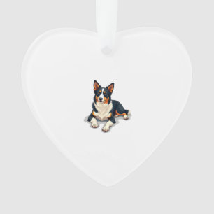 Vintage driekleurige Border Collie-portret Hondeni Ornament