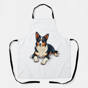 Vintage driekleurige Border Collie-portret Hondeni Schort