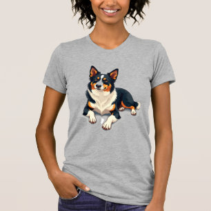 Vintage driekleurige Border Collie-portret Hondeni T-shirt