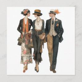 Vintage dries fashion modellen - decoupage vel, kaart