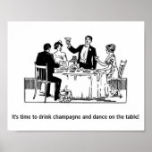 Vintage - Drink Champagne & Dance Poster (Voorkant)