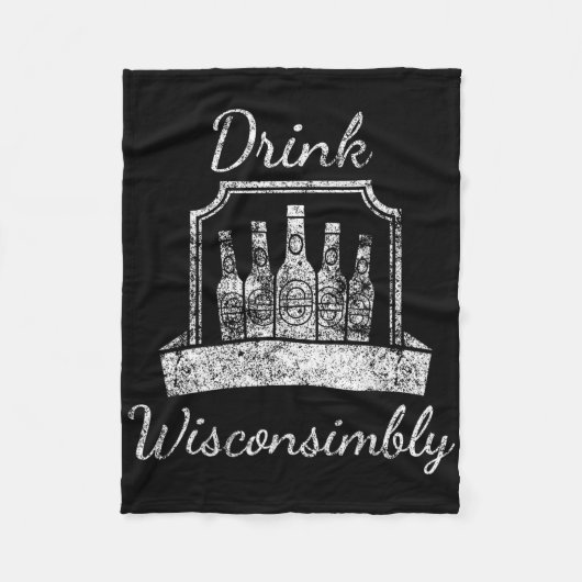 Vintage - Drink Wisconsimbly - St. Patrick's  Fleece Deken (Voorkant)