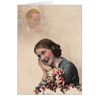 Vintage dromende vrouw