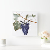 Vintage druiven bladeren van Paars Plant Vierkante Klok (Huis)