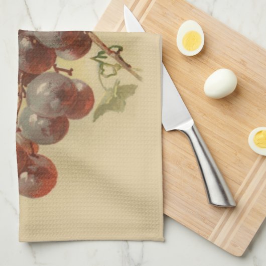 Vintage druiven theedoek (Quarter Fold)