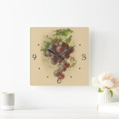 Vintage druiven vierkante klok (Huis)