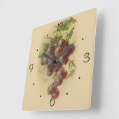 Vintage druiven vierkante klok (Hoek)