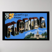 Vintage drukbegroetings Florida Poster (Voorkant)