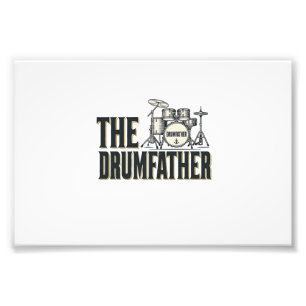 Vintage Drumfather Drummer Citaat Vector Design_1 Foto Afdruk