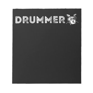 Vintage Drummer Drum Player-muzikant Notitieblok