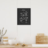 Vintage Drumstel Blueprint Poster (Keuken)