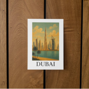 Vintage Dubai Reis – Retro UAE Silhouet Briefkaart