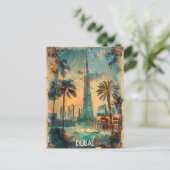 Vintage Dubai Verenigde Arabische Emiraten Burj Kh Briefkaart (Staand voorkant)