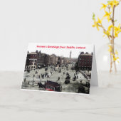 Vintage Dublin Christmas Greeting, Ireland c1895 Kaart (Gele Bloem)